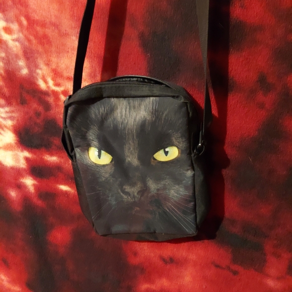 No Label Handbags - Black Cat Print Bag